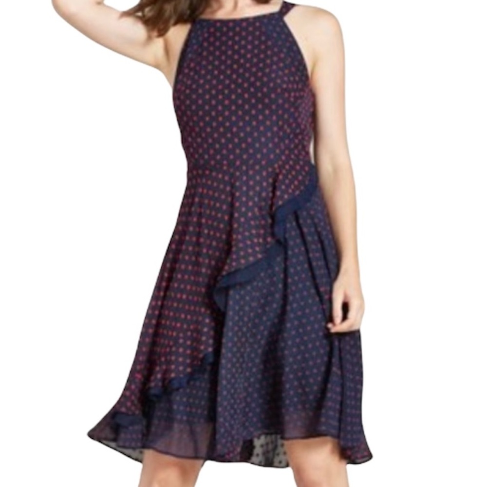 Eva Franco Navy and Red Dotted "Maryanne" Dress 4